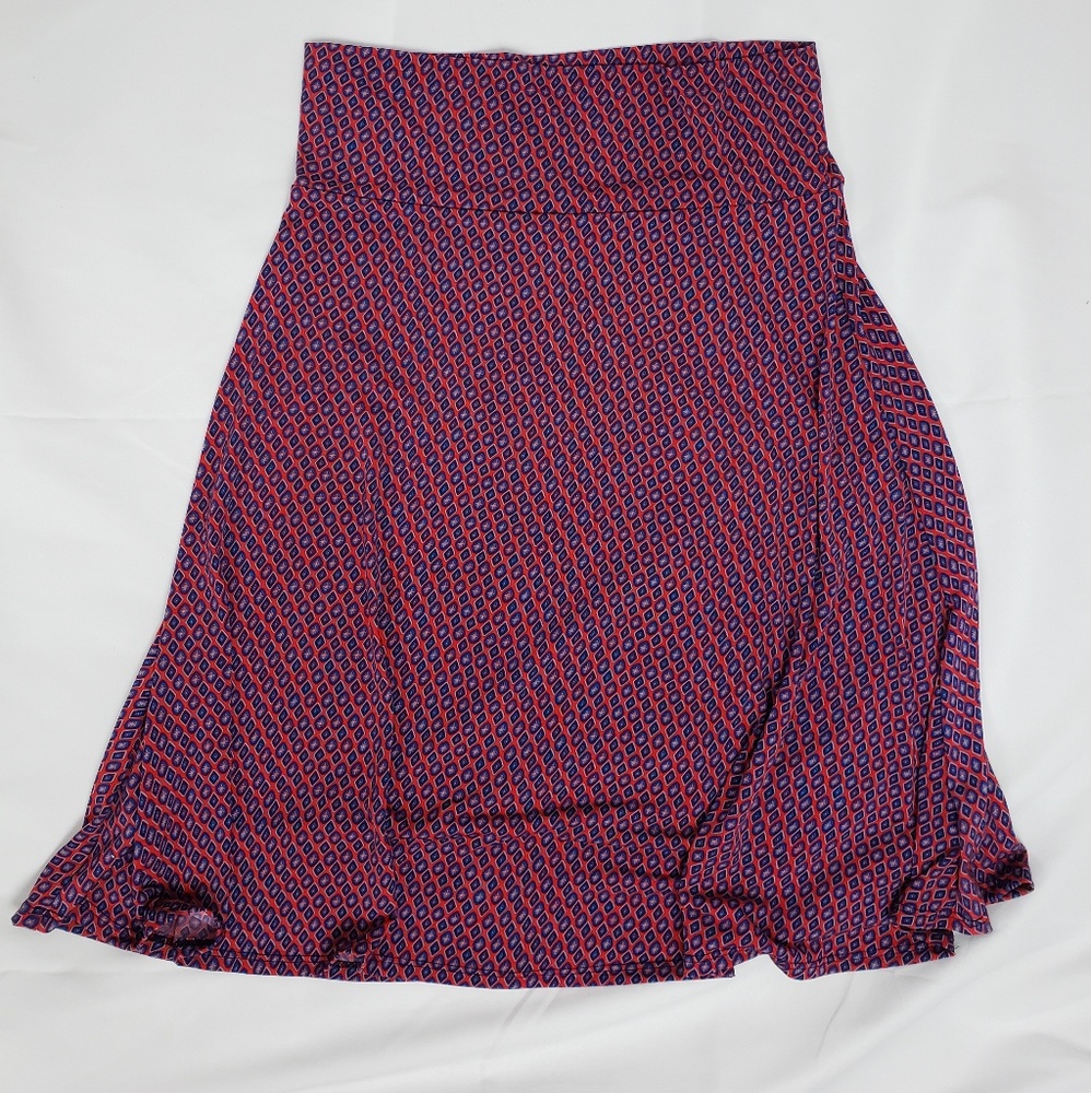 XL Lularoe red and blue design Azure Skirt